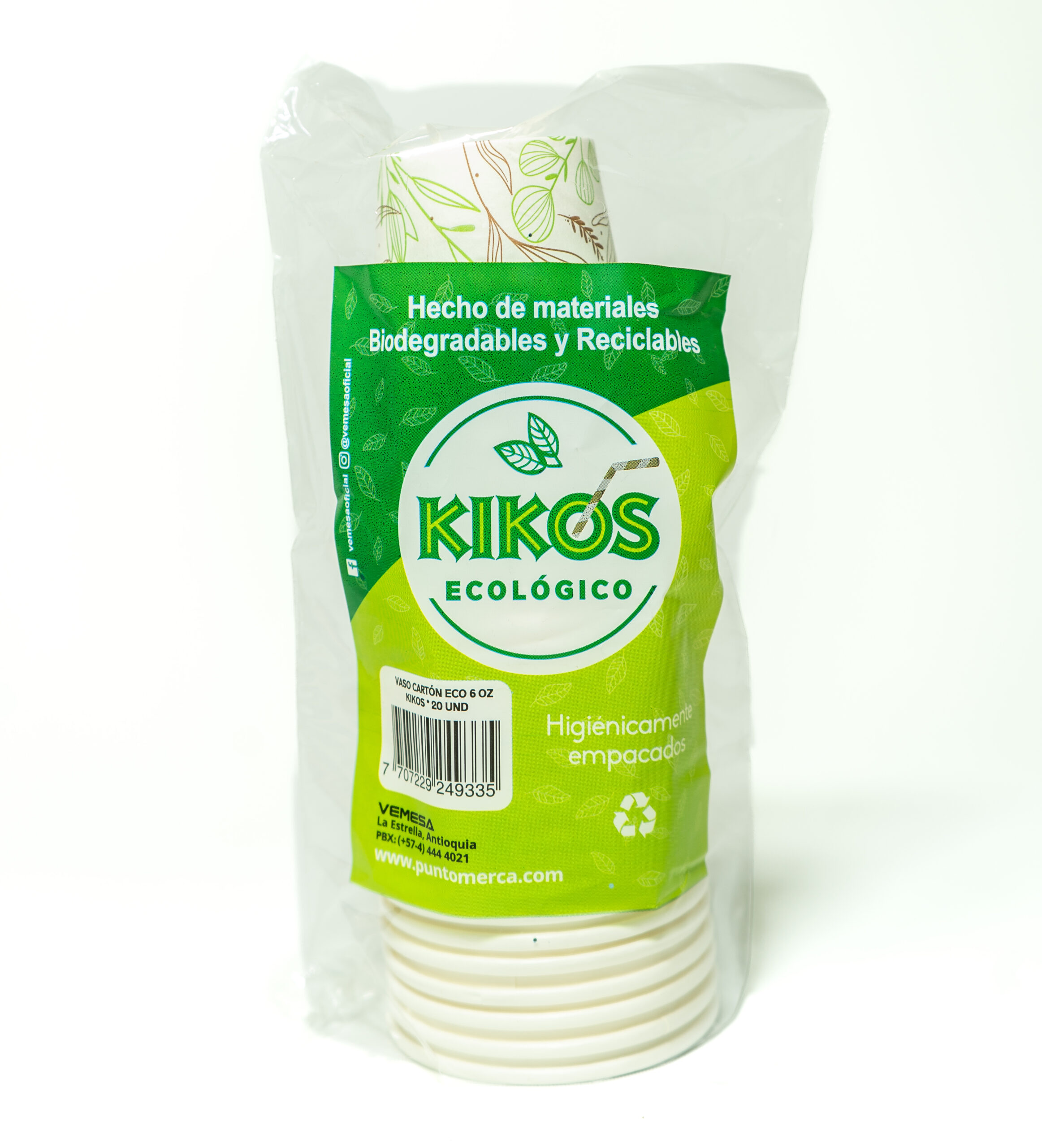 vaso carton kikos 20 unidades vaso carton kikos 20 unidades